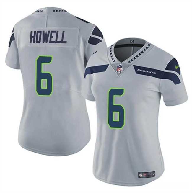 Women%27s Seattle Seahawks #6 Sam Howell Gray Vapor Limited Stitched Jersey Dzhi